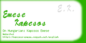 emese kapcsos business card